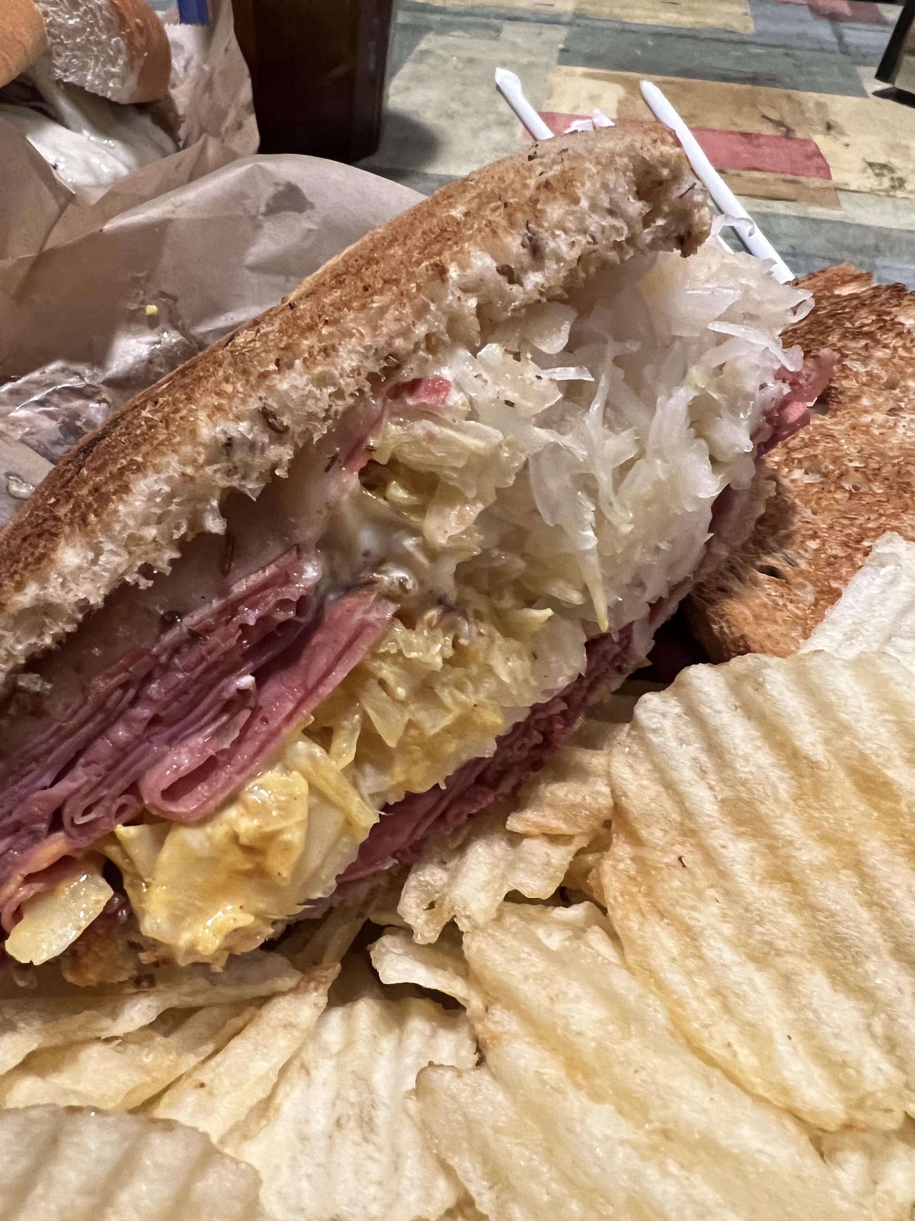 Corned beef pastrami hot mustard & kraut Dining and Cooking