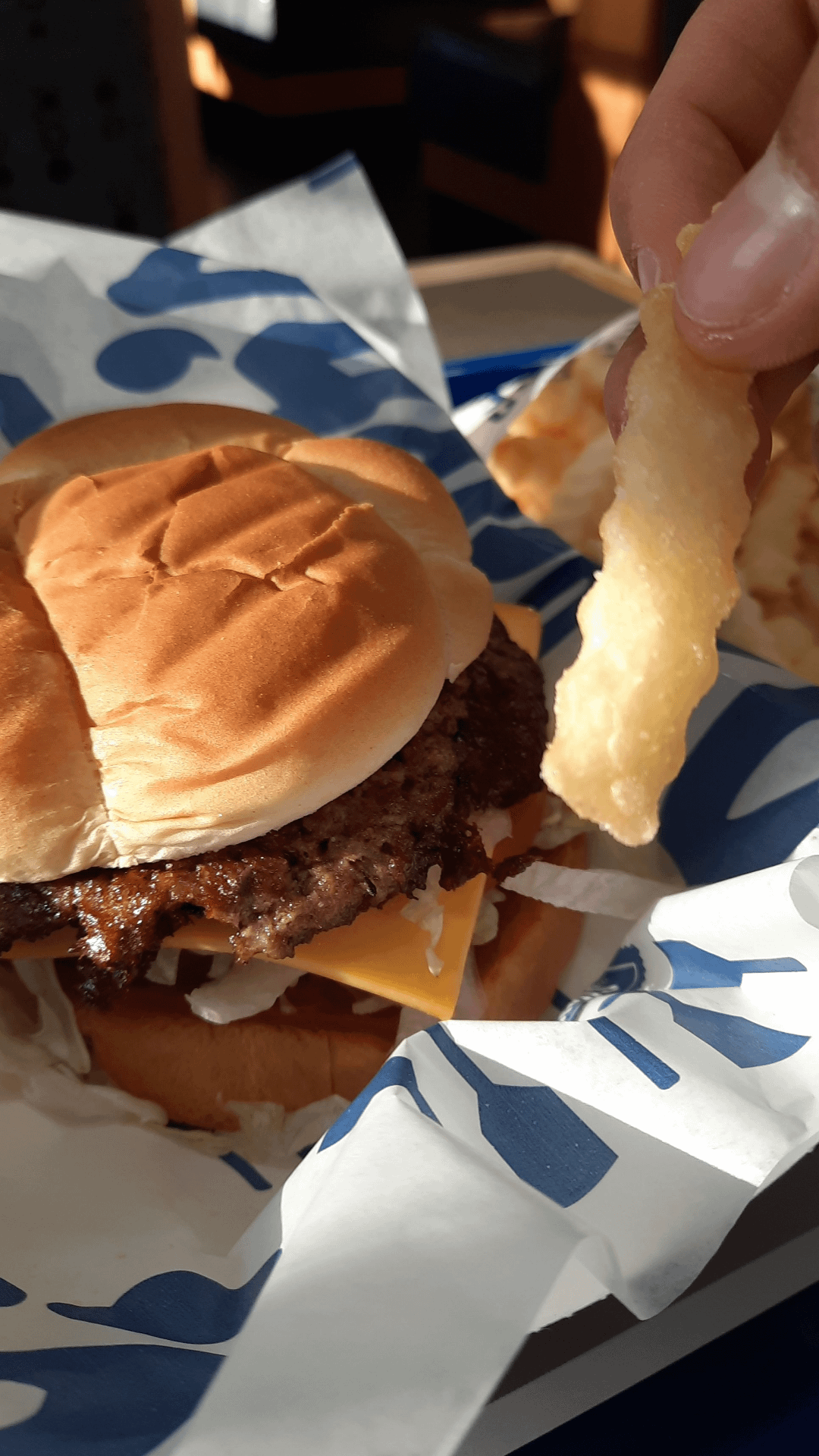 ButterBurger and crinke cut fries from Culver's Dining and Cooking