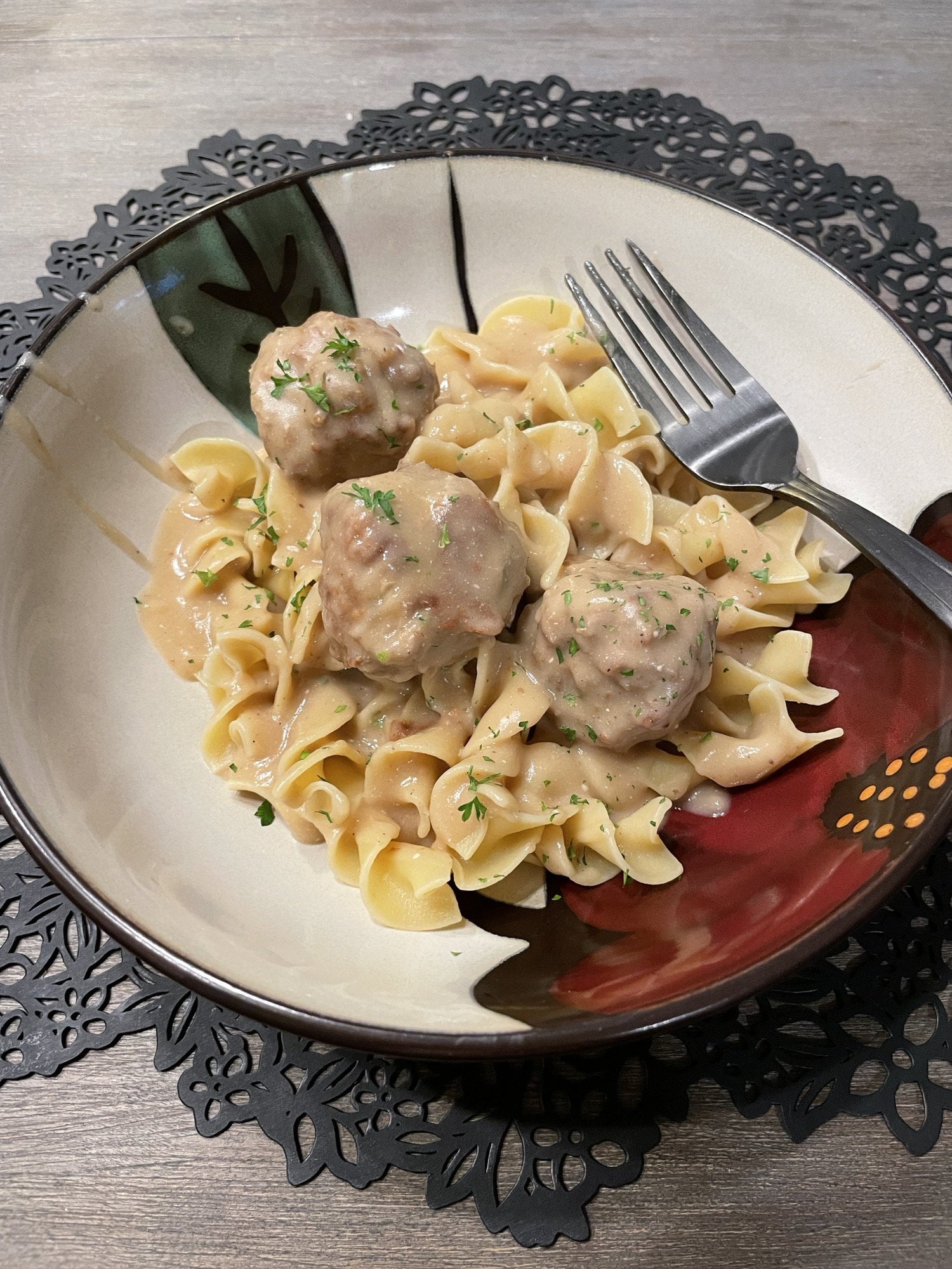 Turkey Swedish meatballs with egg noodles Dining and Cooking