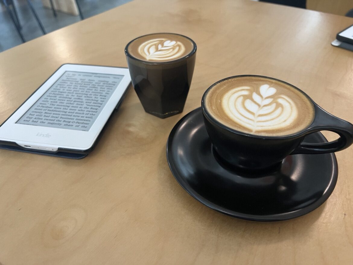 We are back at Circle Coffee. Reading and coffee. Trying Cortado. Delicious!