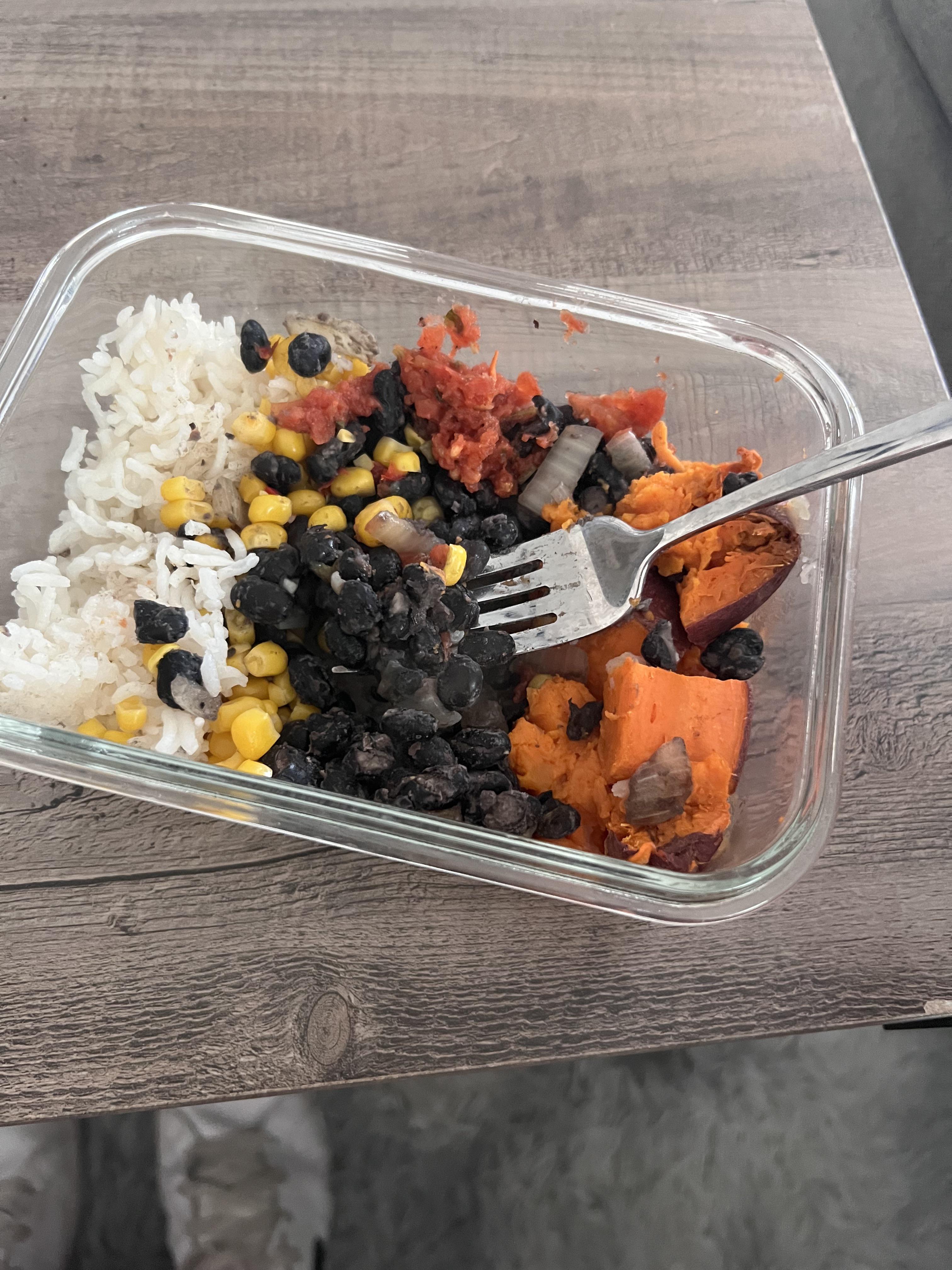 Black Beans and Rice Meal Prep…sorry took some bites before posting. Dining and Cooking