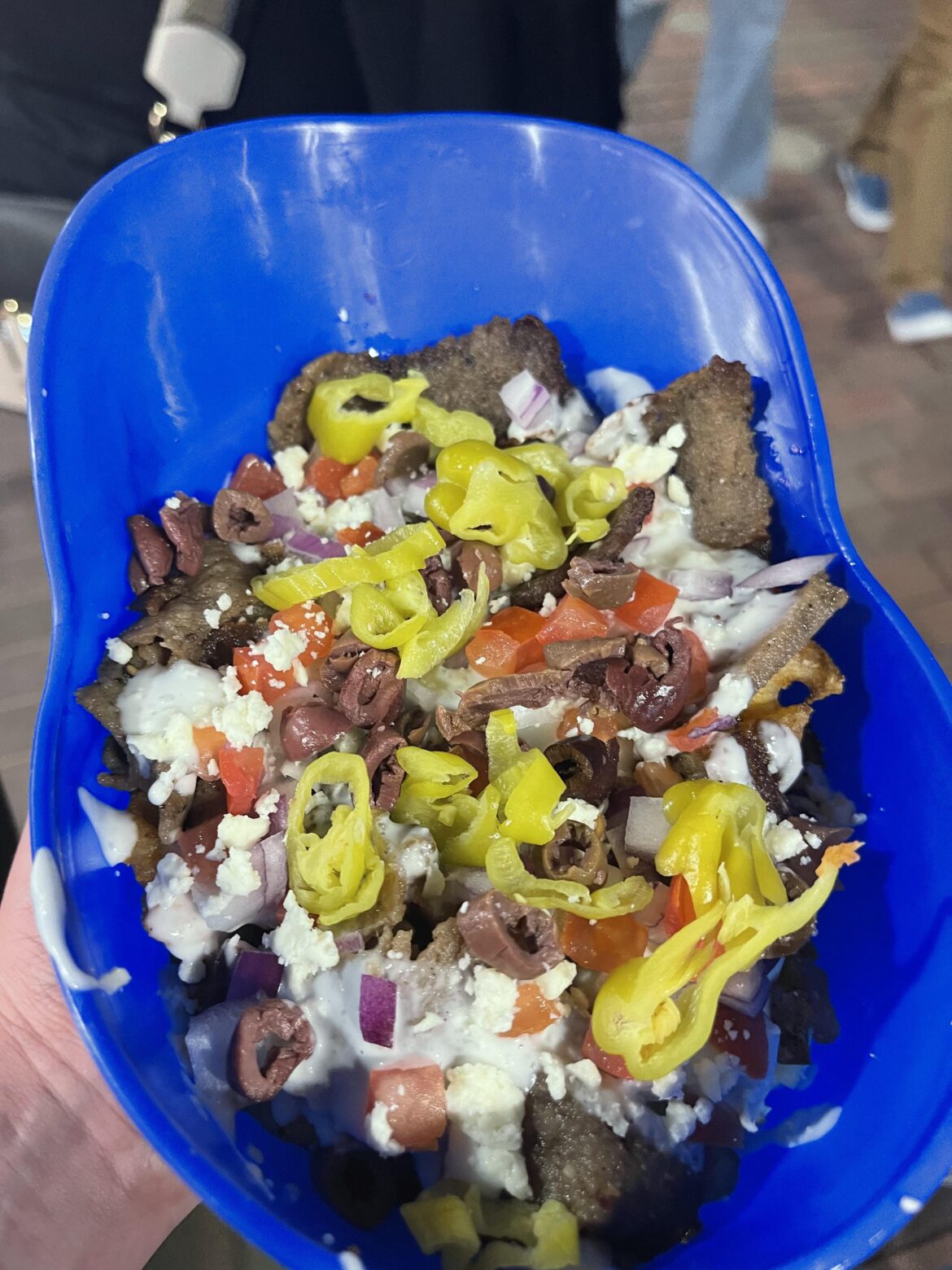 This isn’t the best picture, but the Greek Loaded Fries at Wrigley Field hit the spot!