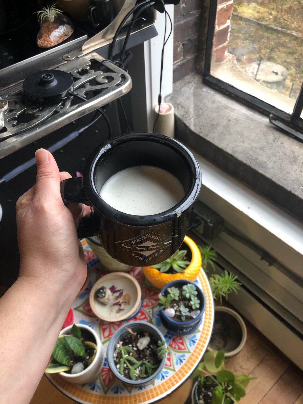 A few drops of vanilla extract + Demerara simple syrup into the milk frother made for a spectacular chai