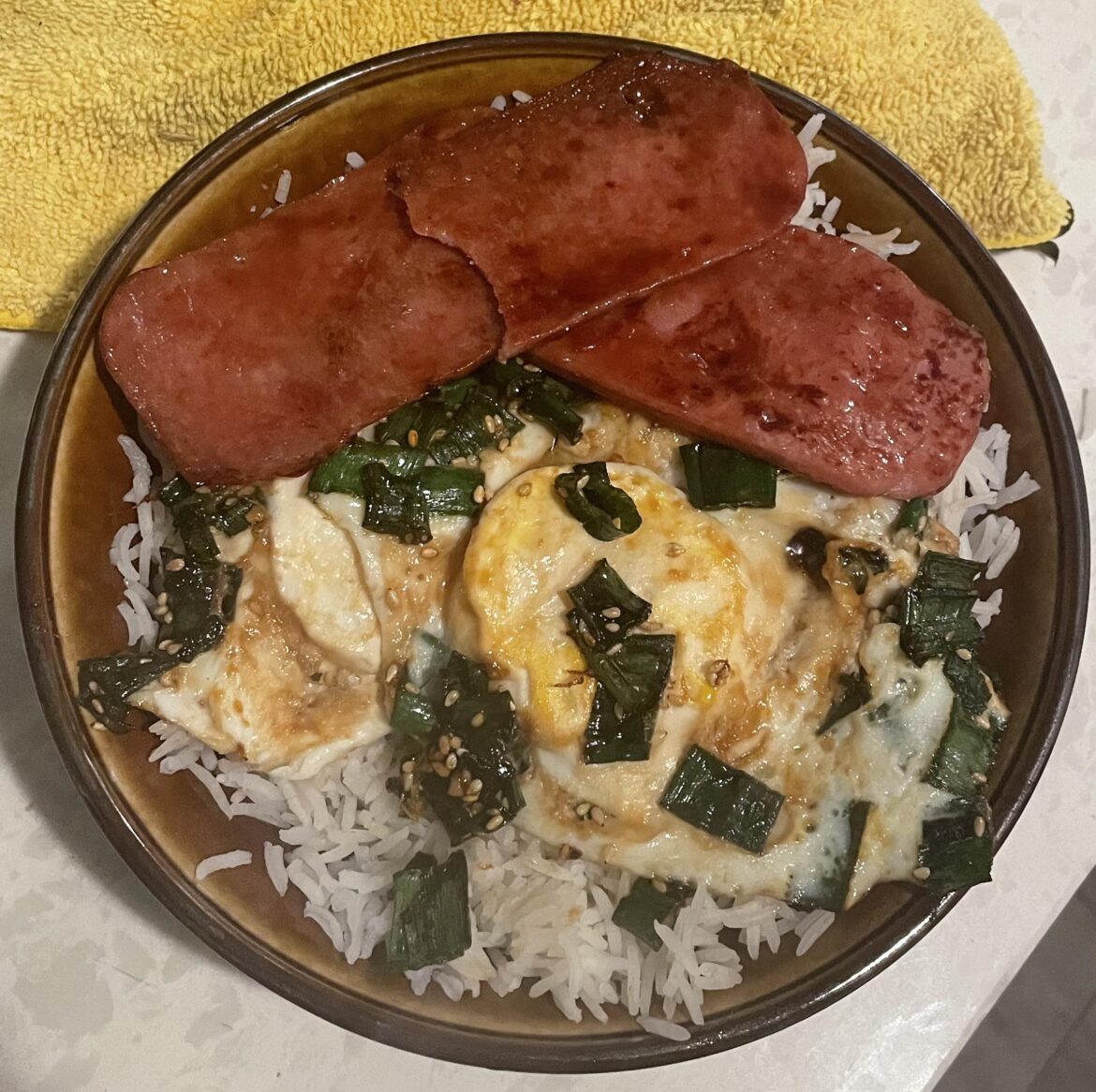 Fried eggs with Spam - one of the best meals I’ve had in a while