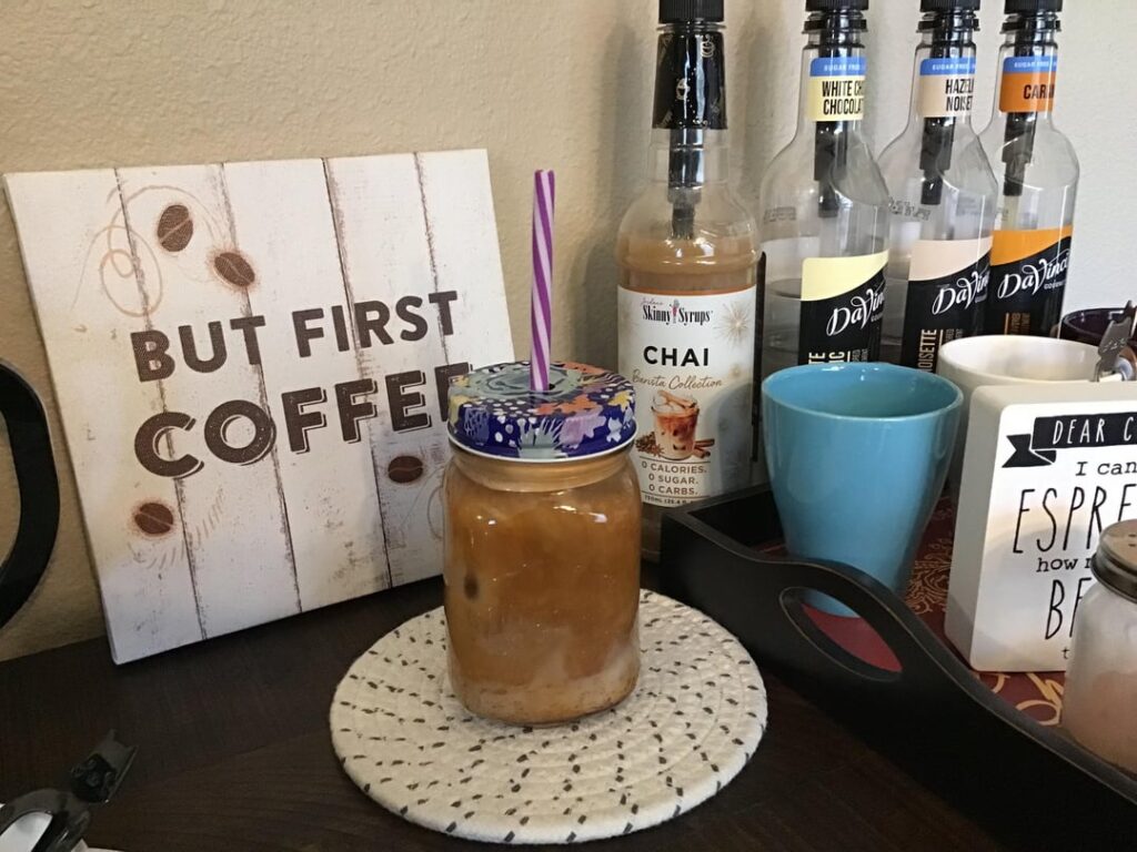 Iced Chai Almond Milk Latte with Dolce