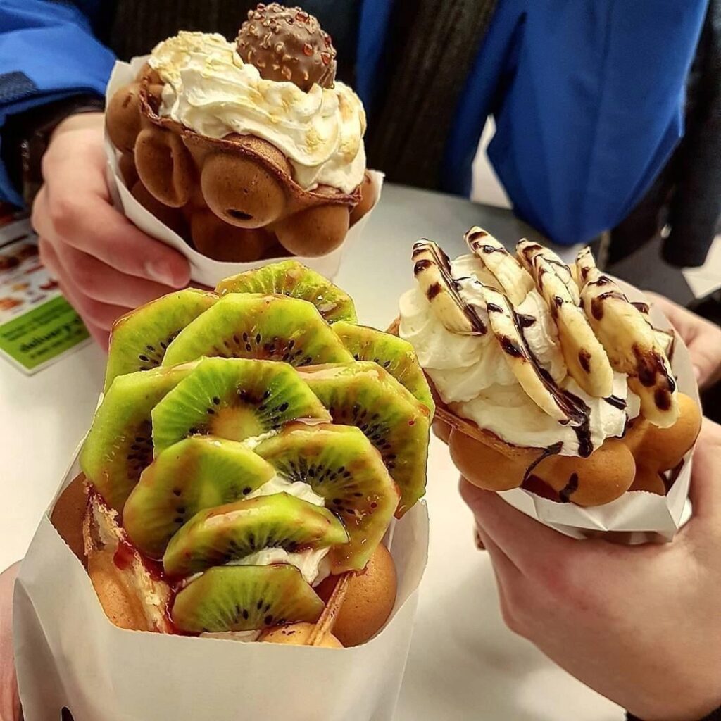 hong kong waffles🍫🍌🥝