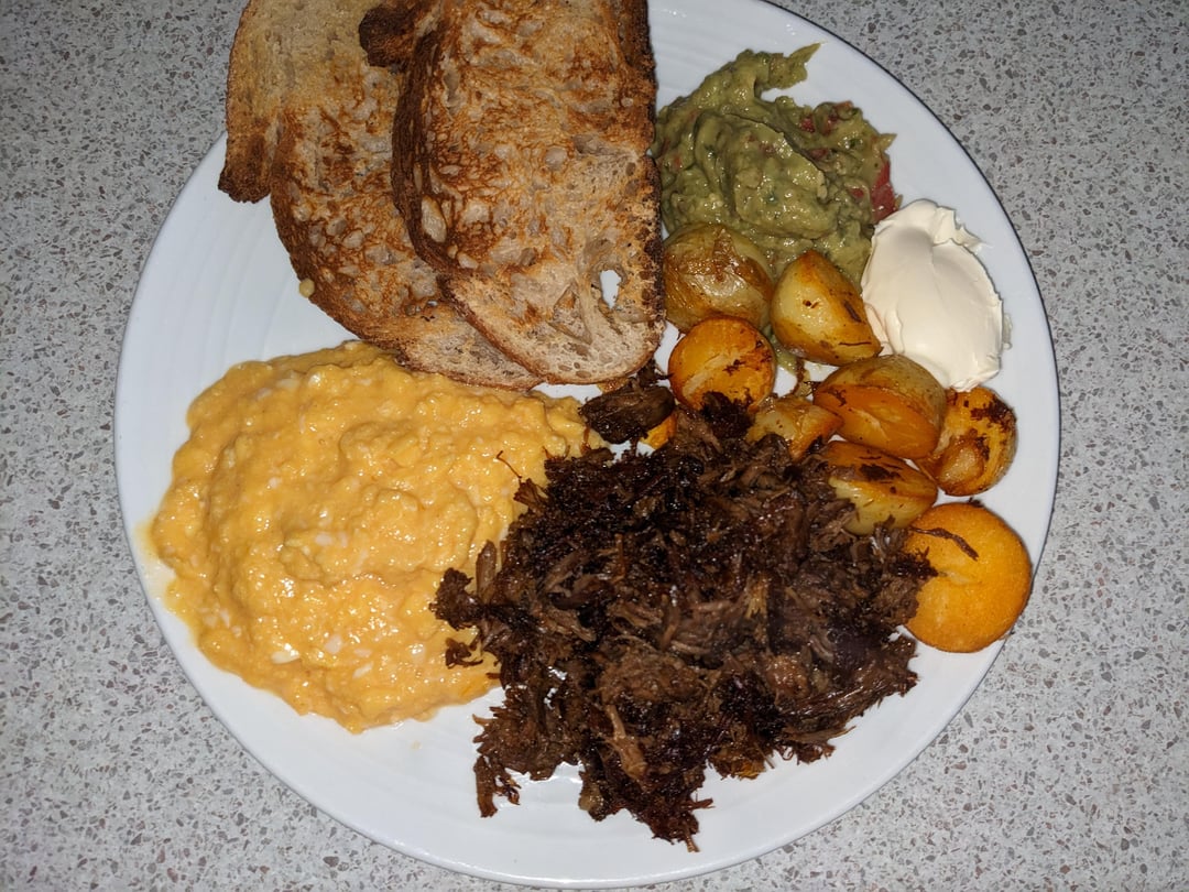 Ridonkulous. Birria pulled beef pan fried in chilli beef tallow, halved