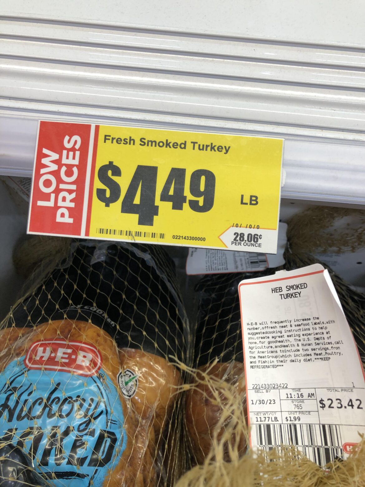 Soup weather is coming back. If anyone is looking for a smoked turkey (smoked turkey white bean kale soup, smoked turkey & sausage gumbo, etc), the HEB in Oak Hill had a bunch discounted on the tag; almost cheaper than a raw frozen. Probably worth checking other HEB’s as well.