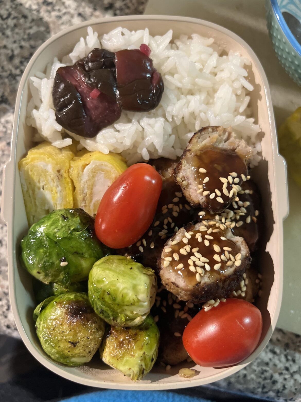 Unintentionally made a circle themed bento