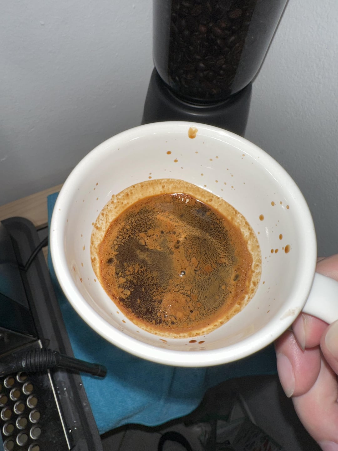 Does anyone know why there are hard lumps in the crema in espresso