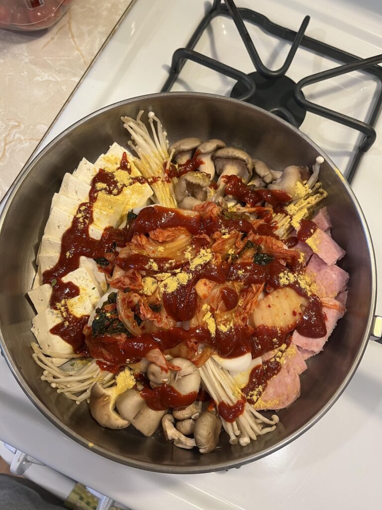 first time budae jjigae as a korean adoptee!