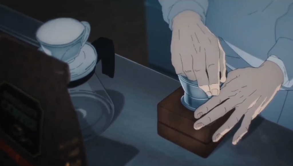 Pour over coffee scene from Chainsaw Man(ep4)