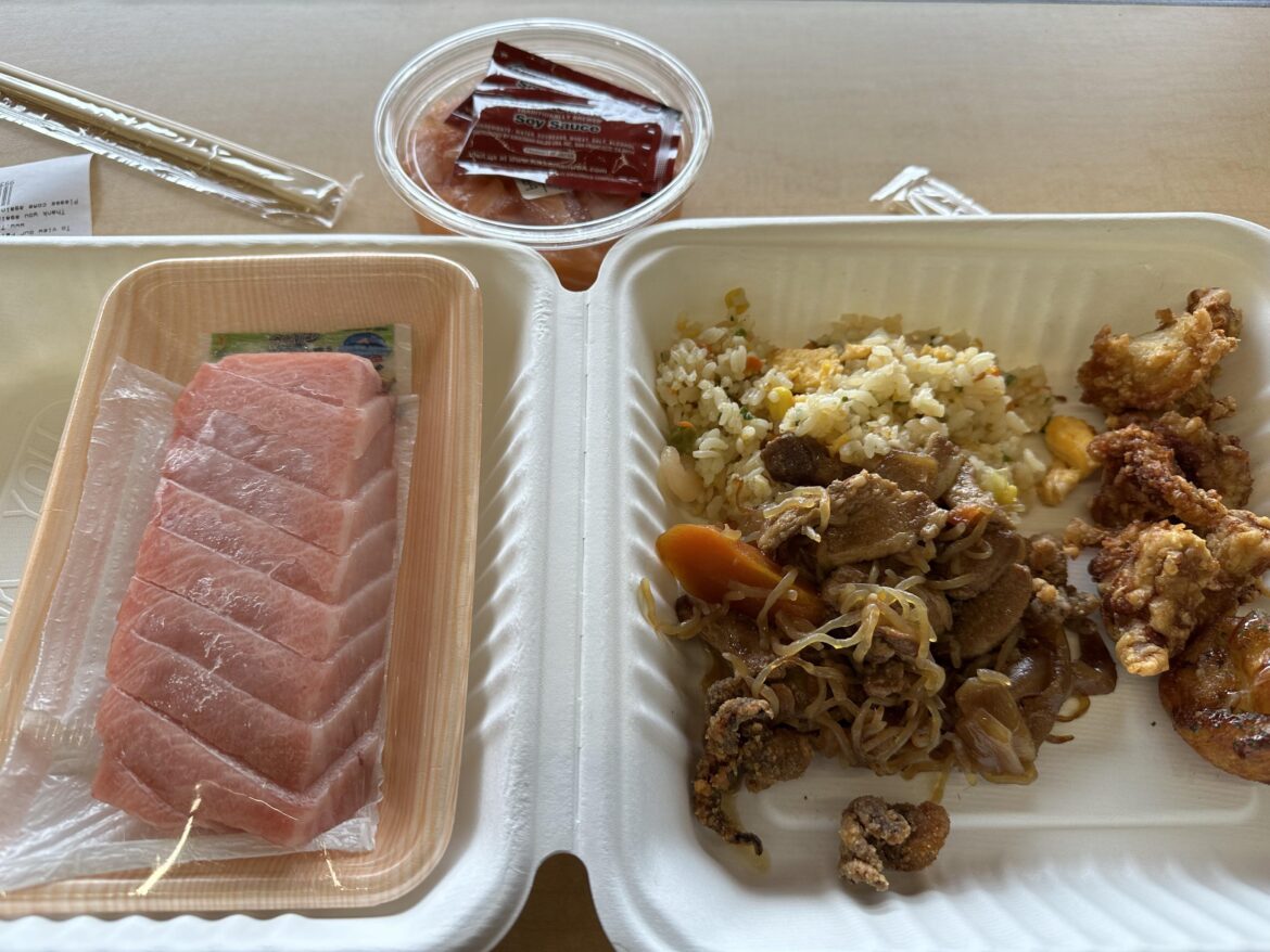 Toro and all you can fit lunchbox at Tokyo Central in West Covina