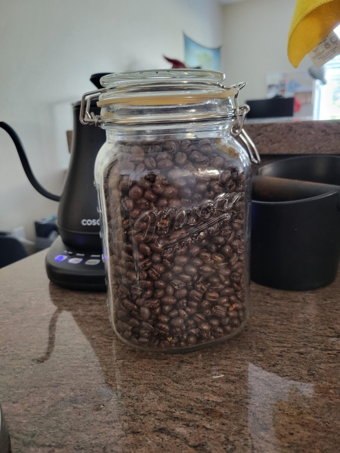 Is there anything more beautiful than your Mason jar just filled with a fresh lb of coffee?