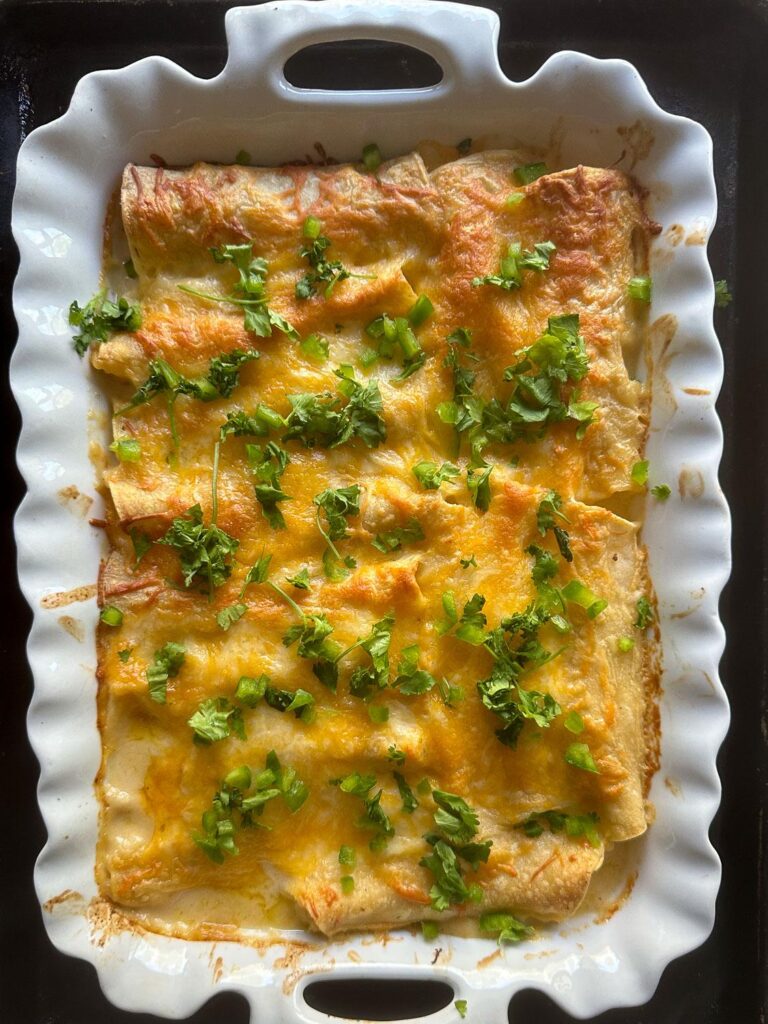 White chicken enchiladas