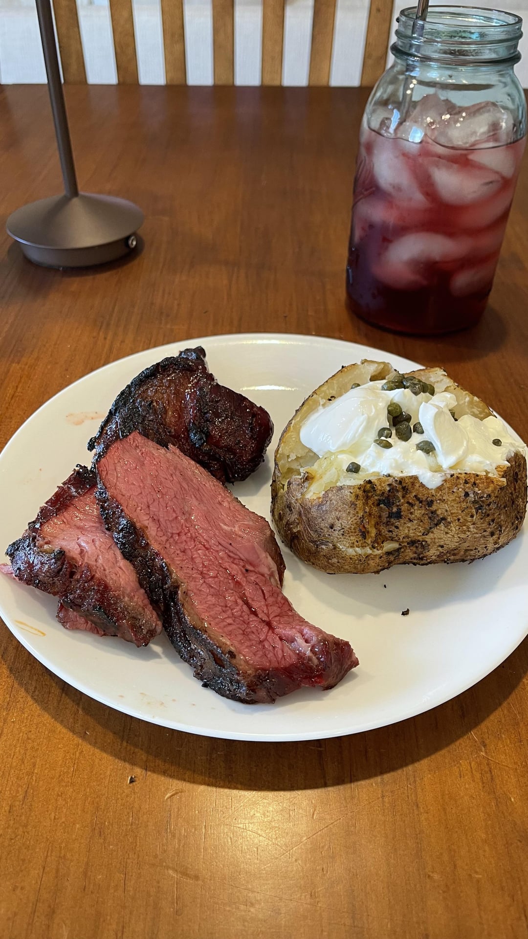 Traeger tri tip, cooked at 180° for three hours, then finished on grill