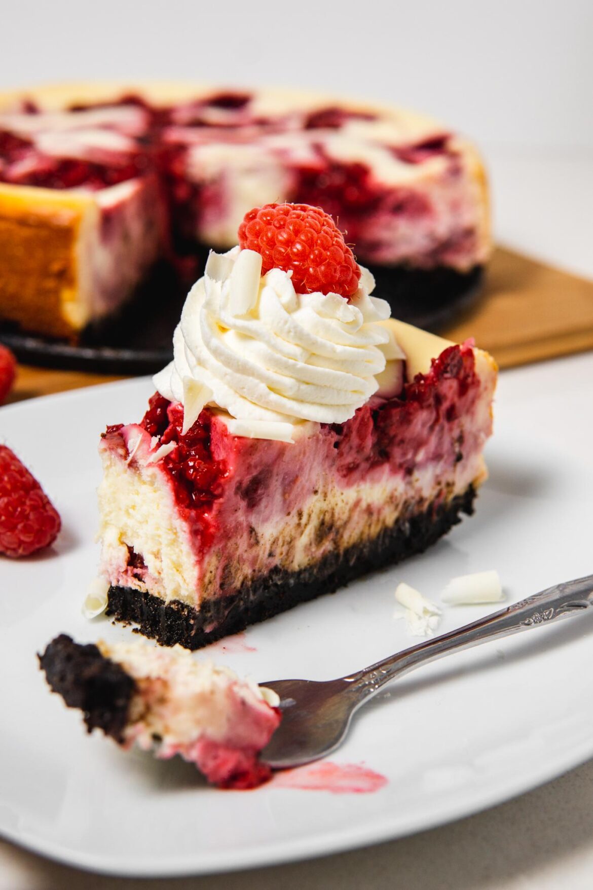 White Chocolate Raspberry Cheesecake