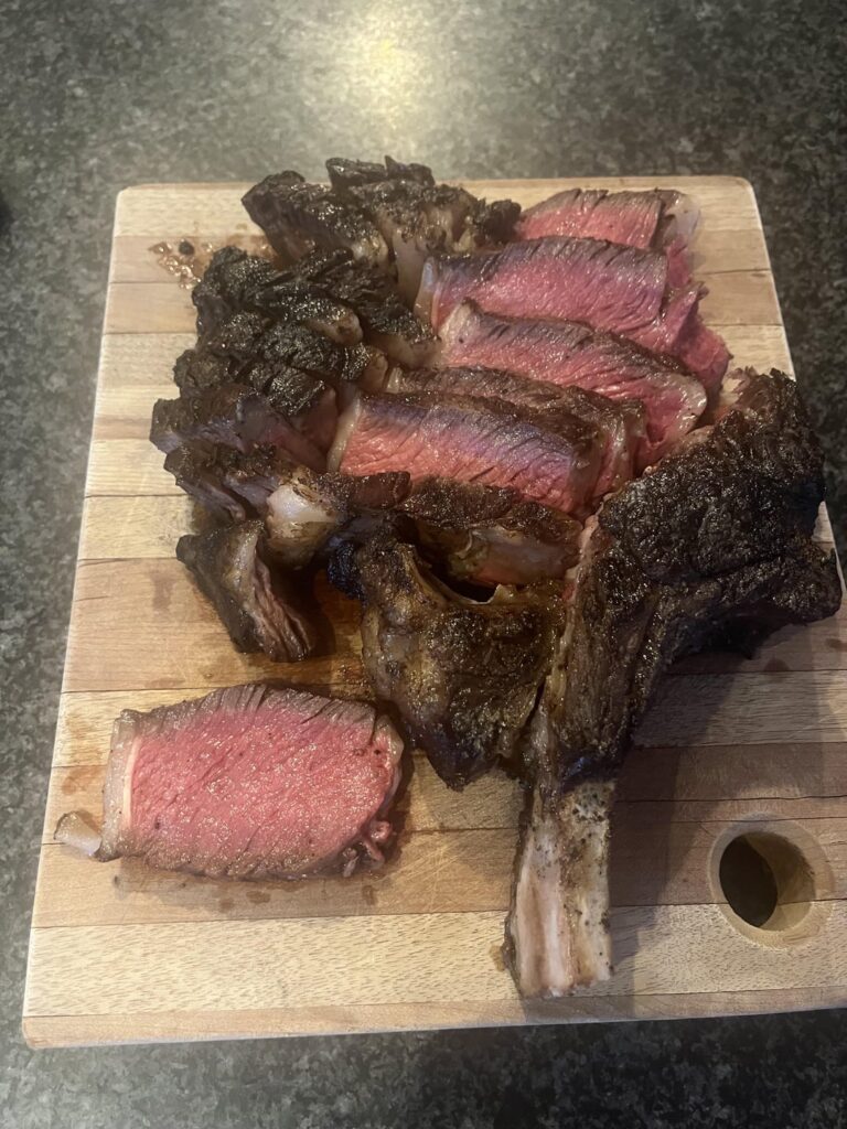 Reverse seared on the grill