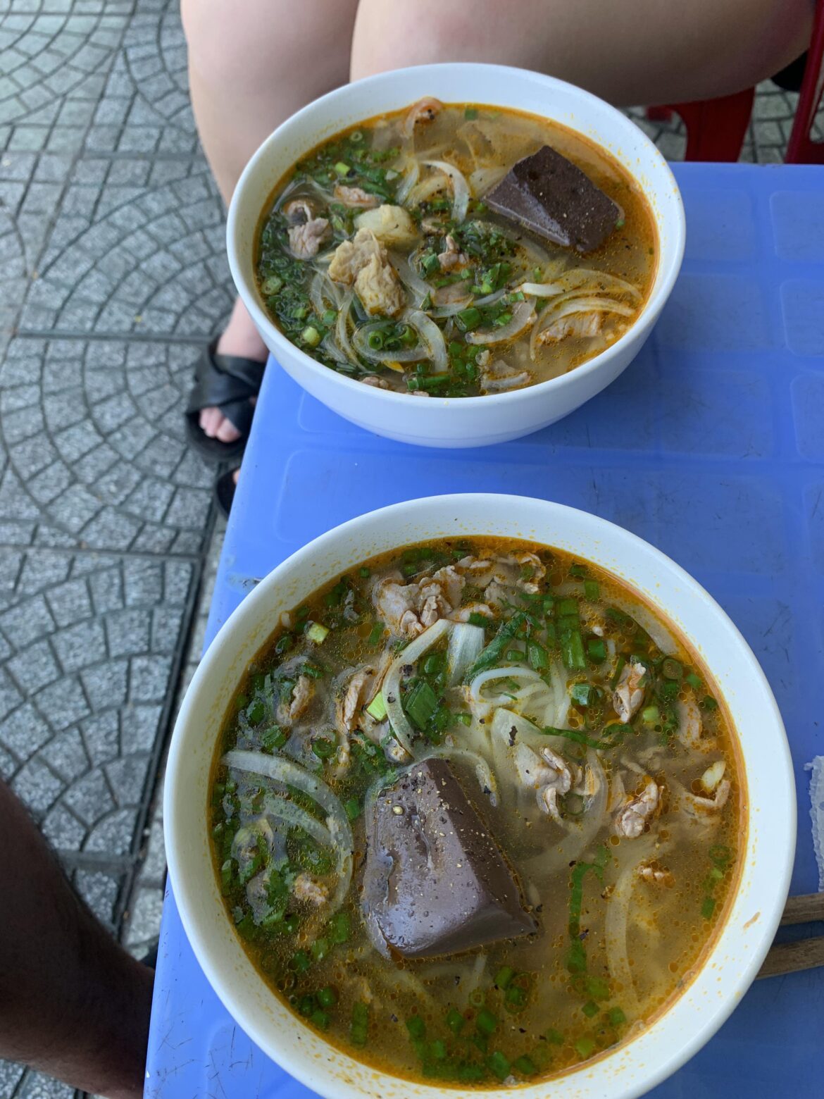 Bun Bo Hue, found at a small stall run by a single woman near the Imperial City gates in Hue, Vietnam