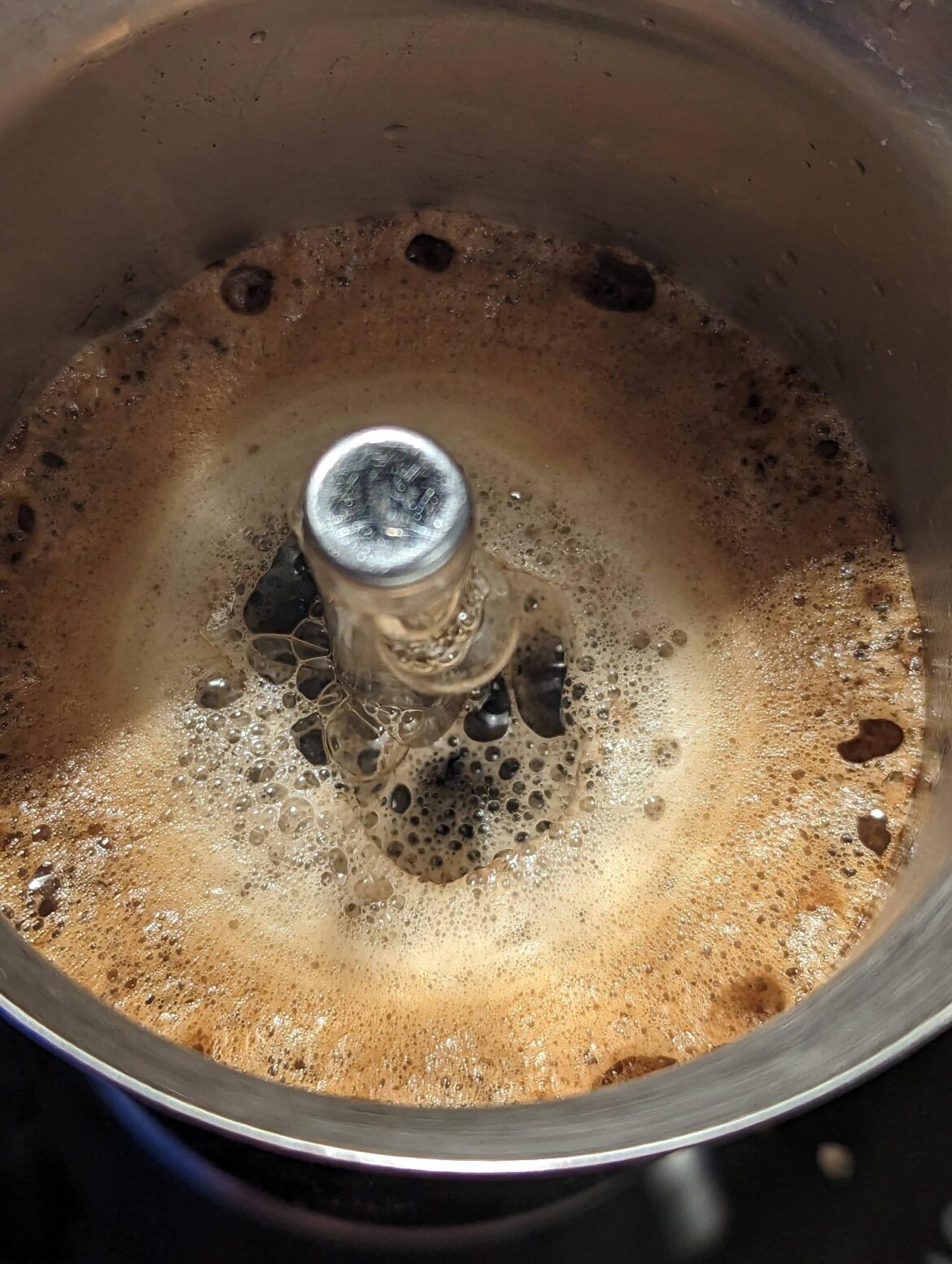 Mokapot makes very foamy coffee.