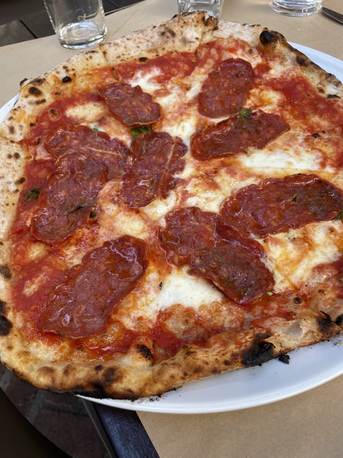 Diavola Pizza & Spaghetti Pomodoro at L’Antica Pizzeria da Michele