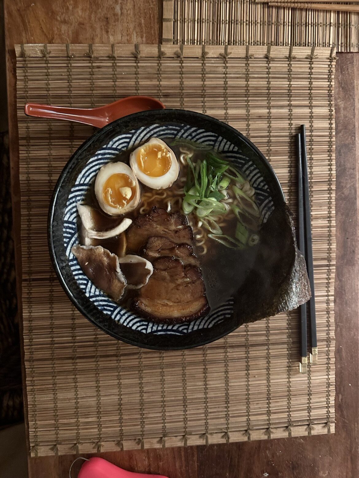 First time making ramen! Shoyu tare, chicken bone broth, homemade chashu
