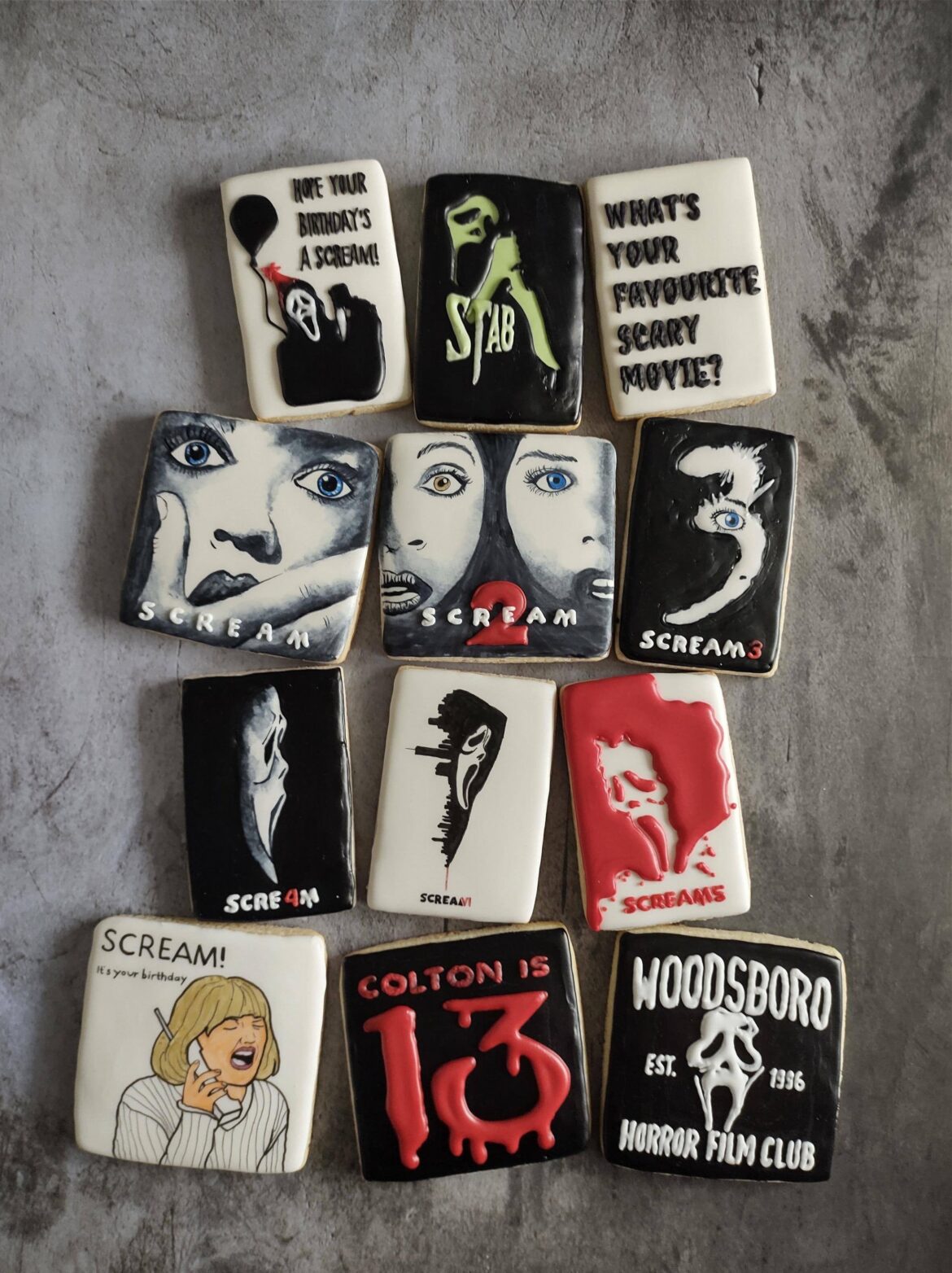 Scream movie cookies