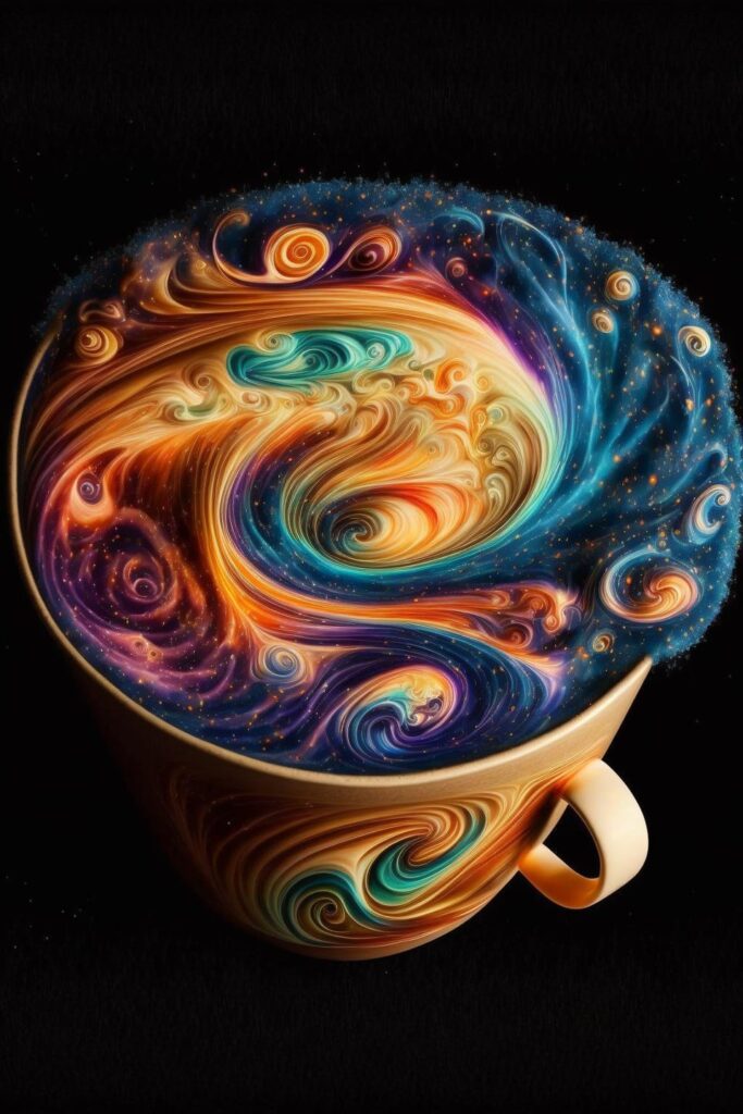Cosmic Latte, digital artwork inspired by the pumpkin spice/ latte art. Merry christmas!