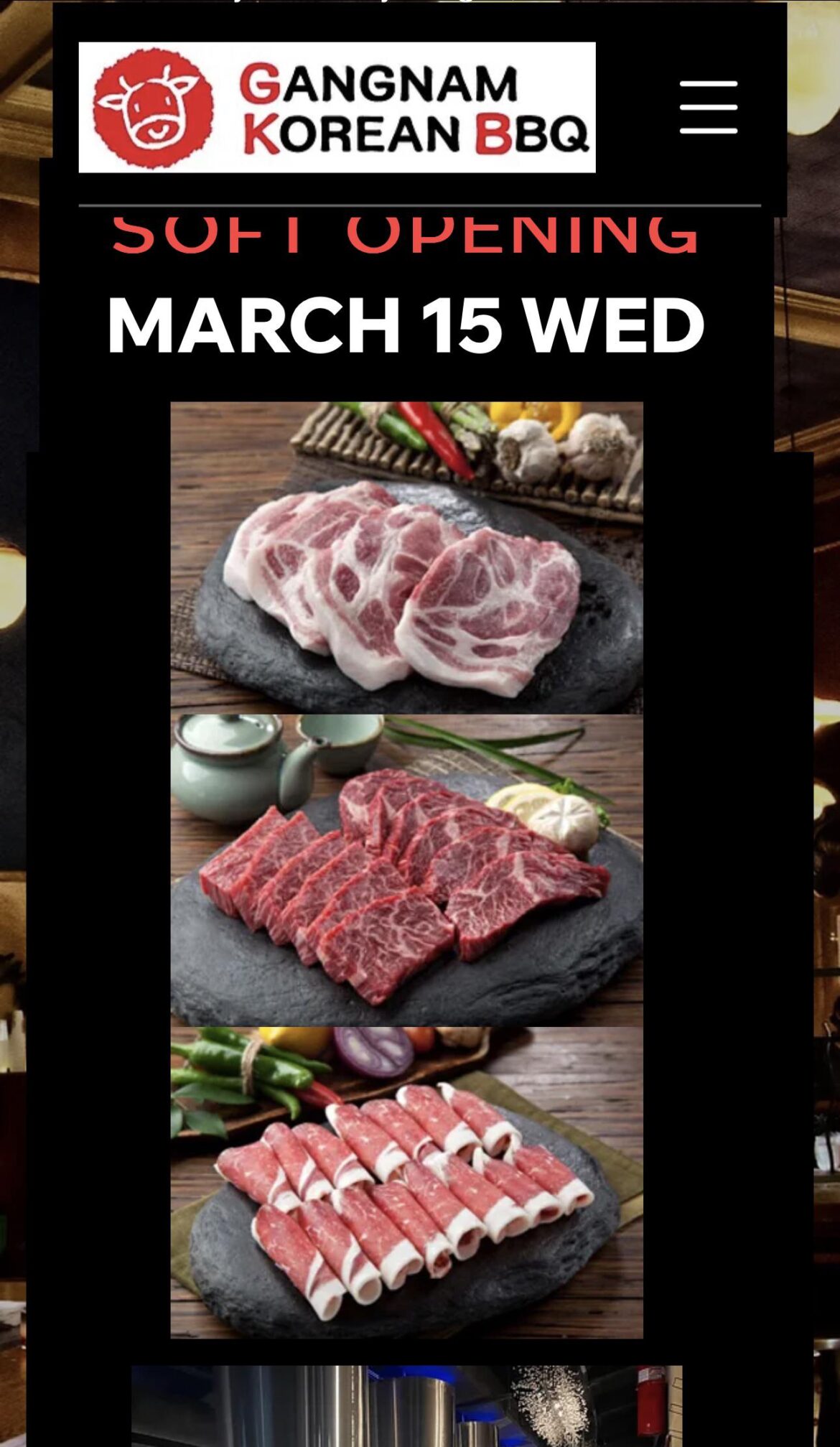 Gangnam Korean BBQ announced their soft opening. See comment for details