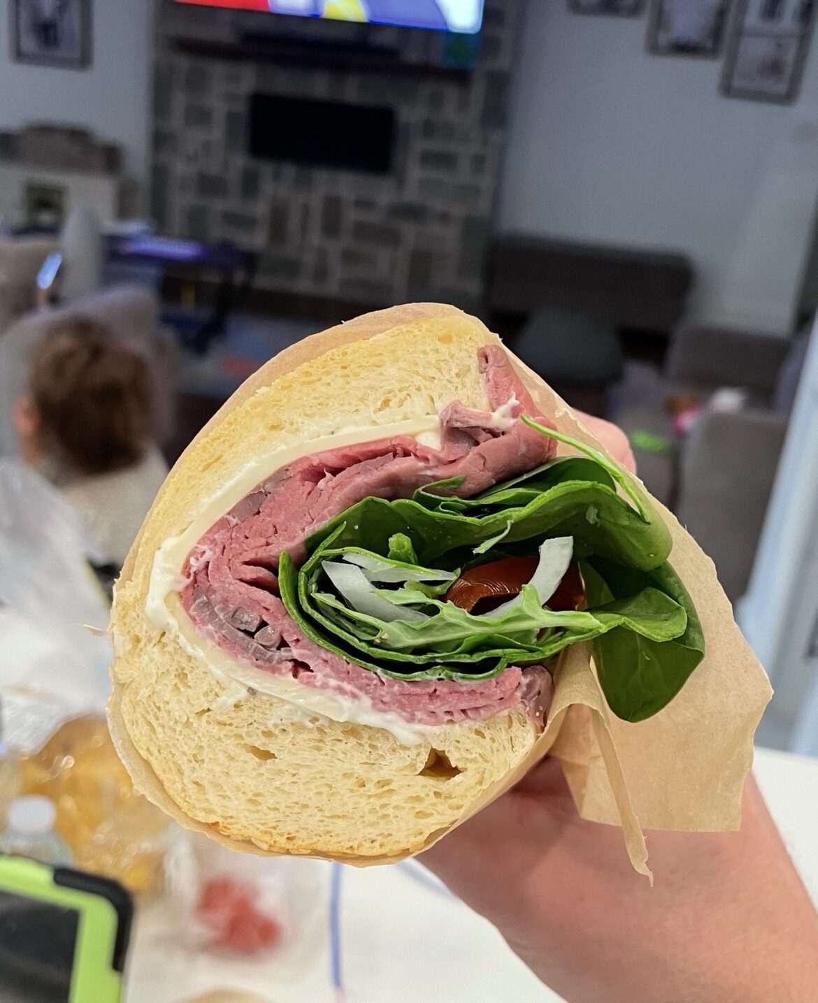 Roast beef sub on homemade bread