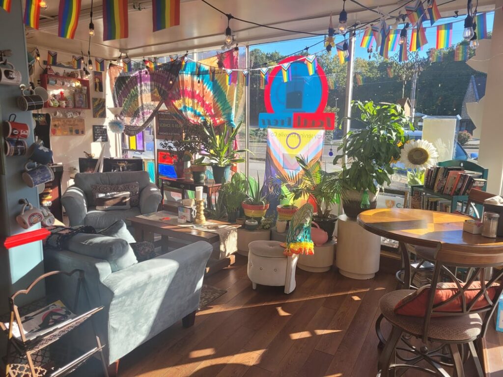 South Press is a queer coffee shop. Not like, gay for other coffee shops. Just a coffee shop for LGBTQIA folks and allies. It's a gathering space for awesome people.