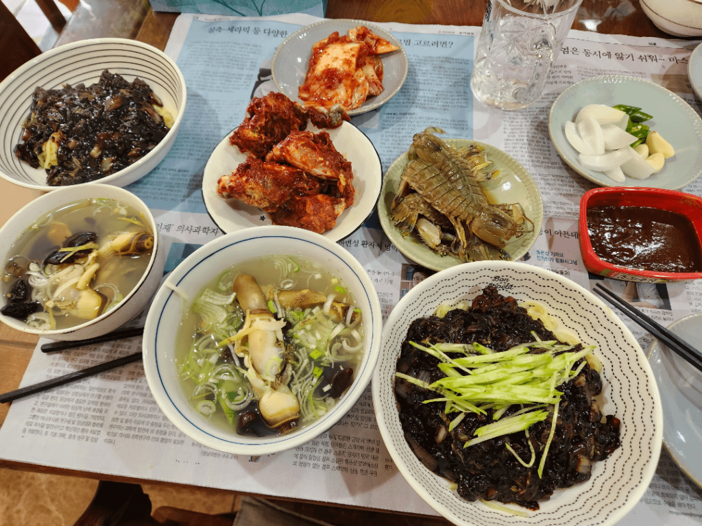 Can you name all the dishes on the table?