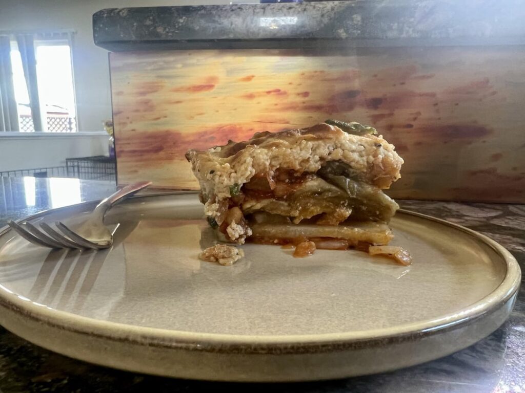 potato, zucchini & eggplant moussaka