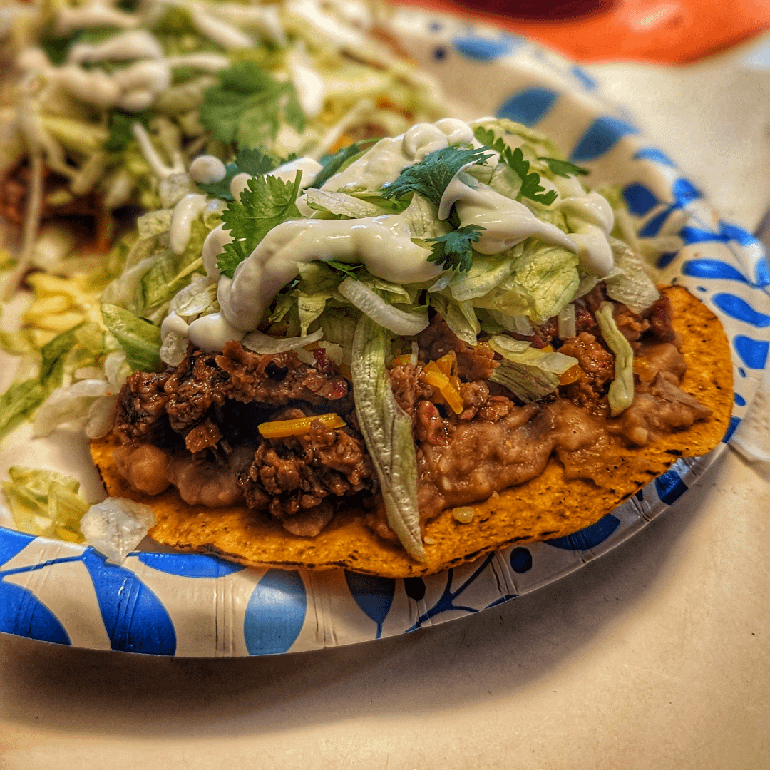 Tostadas with "Mexican" Brisket (meat church style) and home made