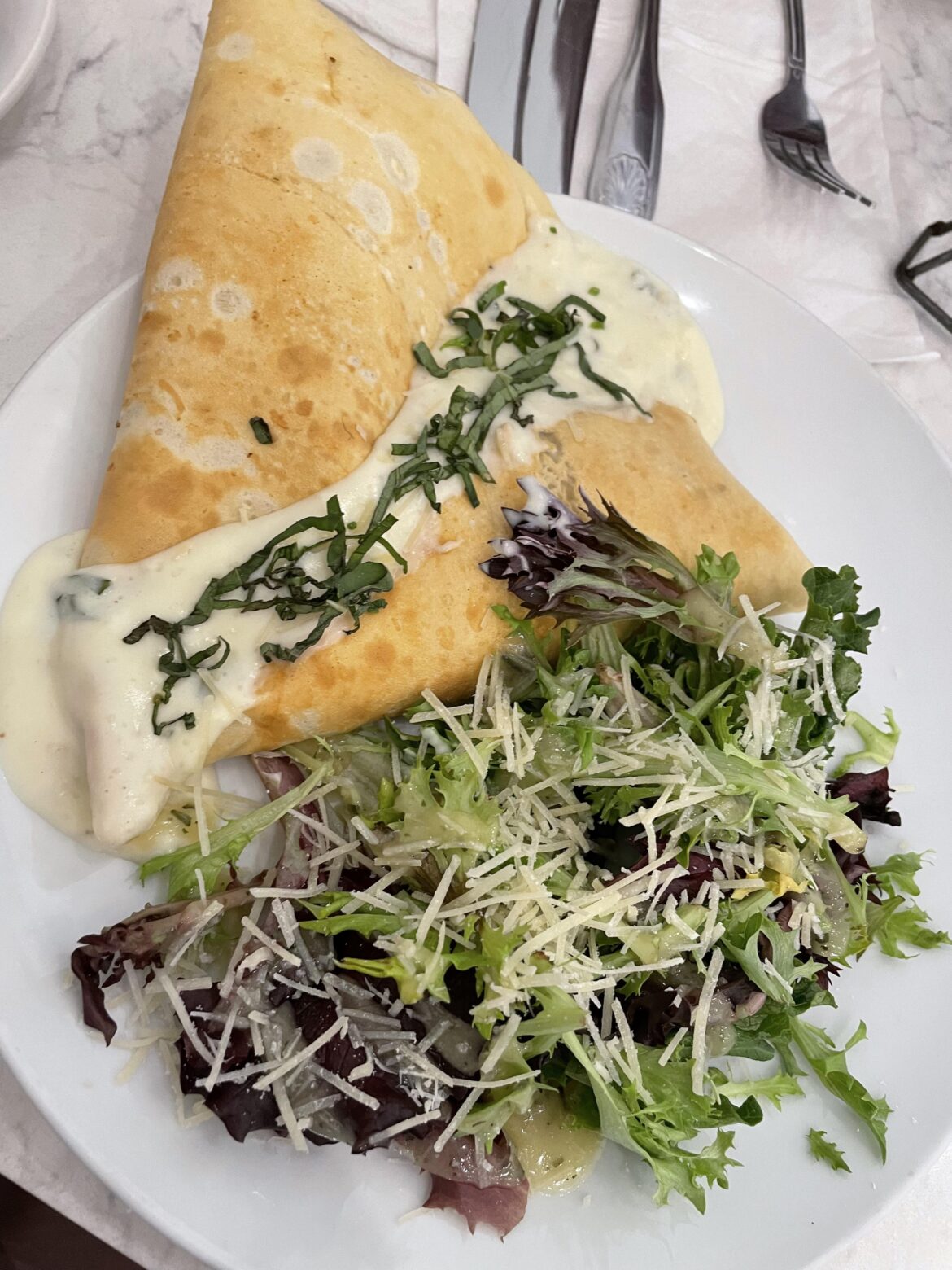 Chicken Alfredo Crepe from Sweet Paris