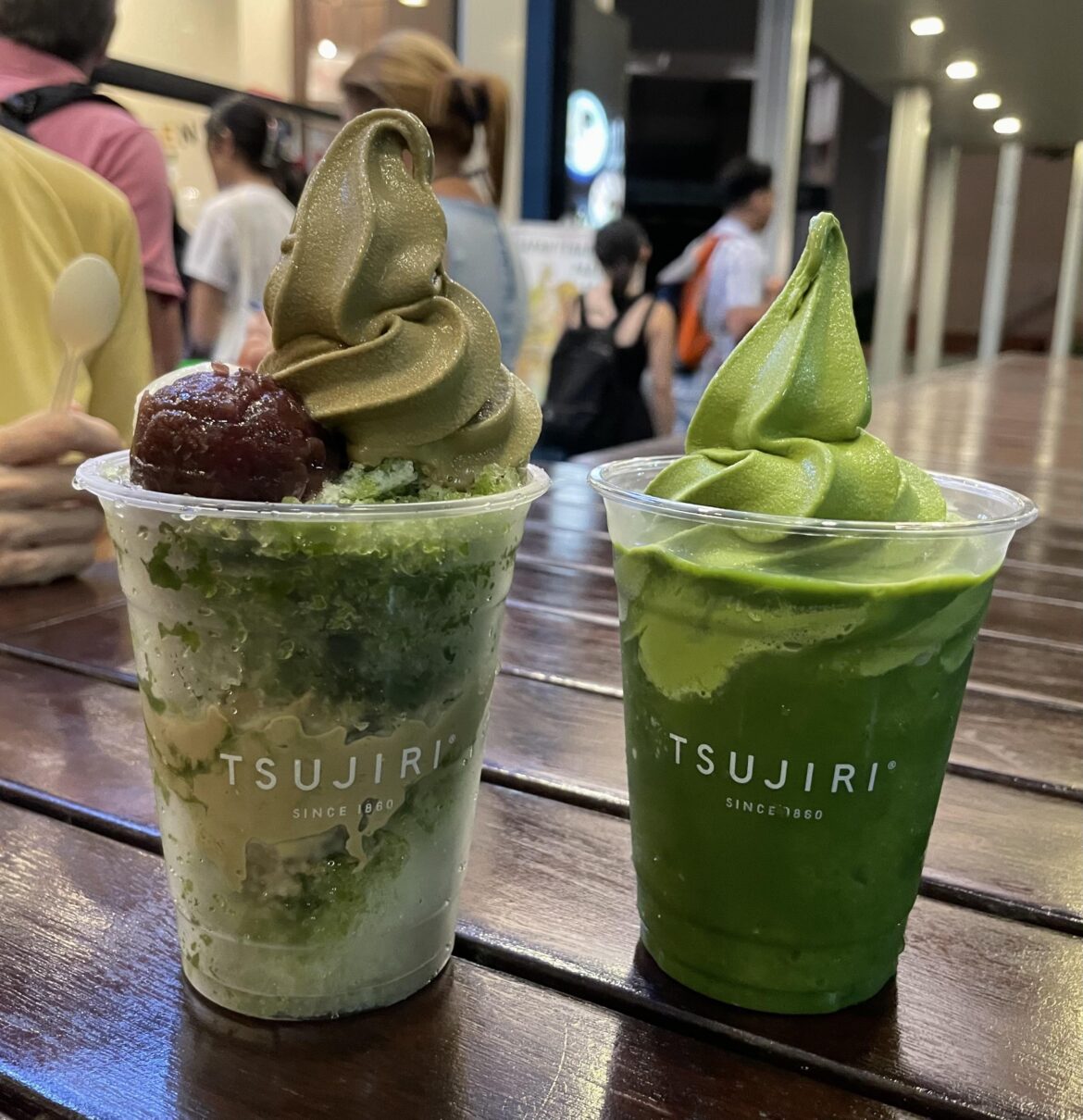 Matcha and hojicha (roasted green tea) desserts in Singapore