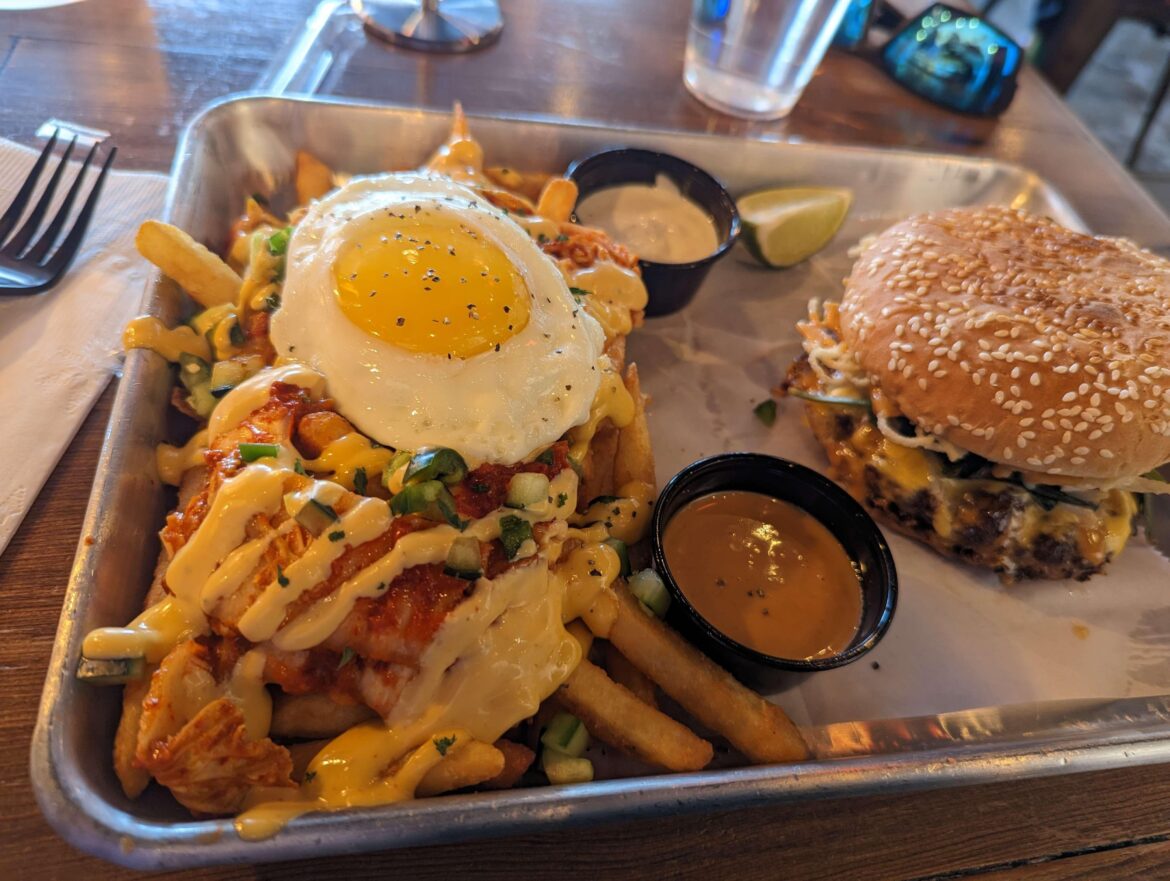 Pho burger and Korean style street fries
