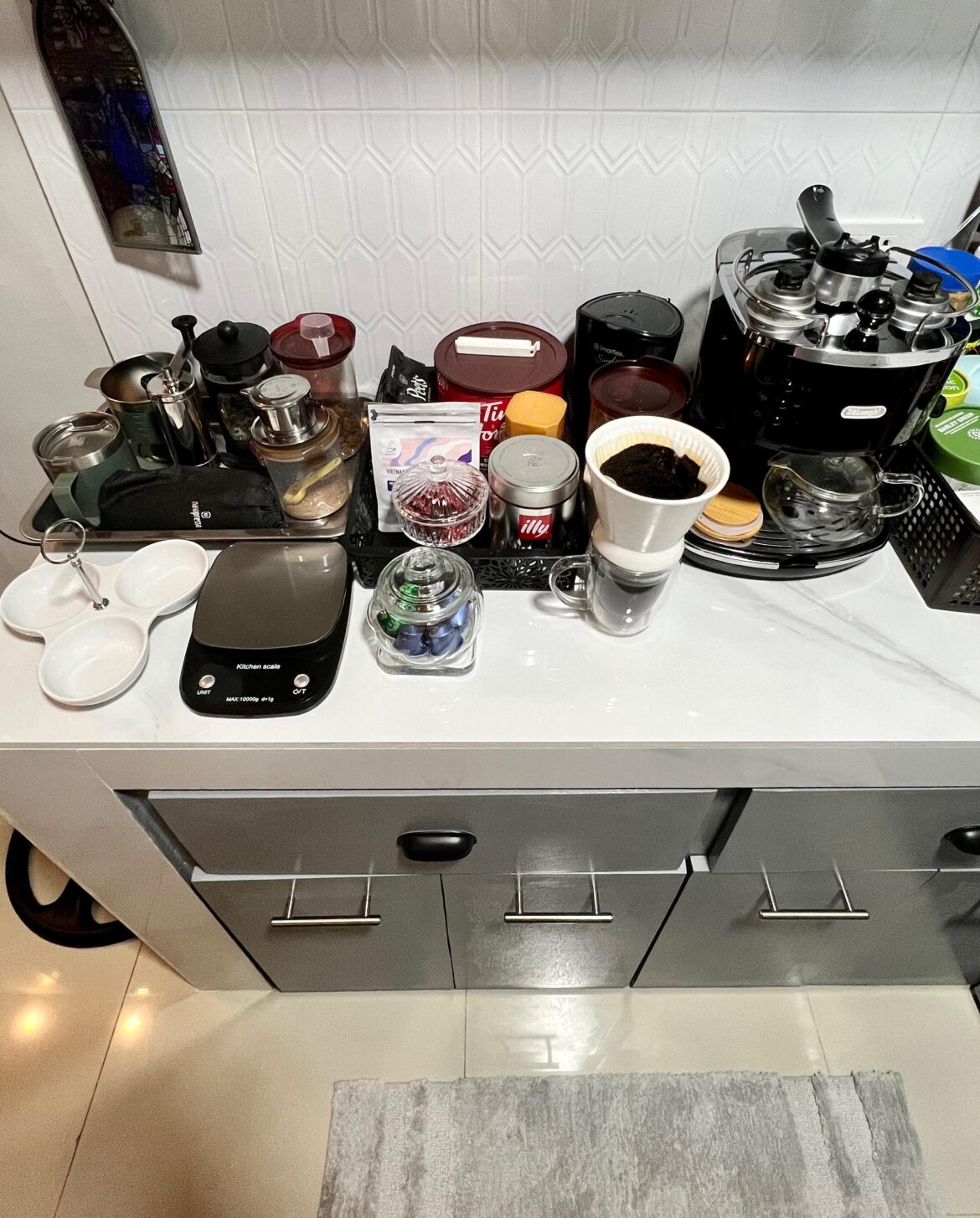 My little coffee corner. One day I’ll have time to organize everything but right now its time for coffee.