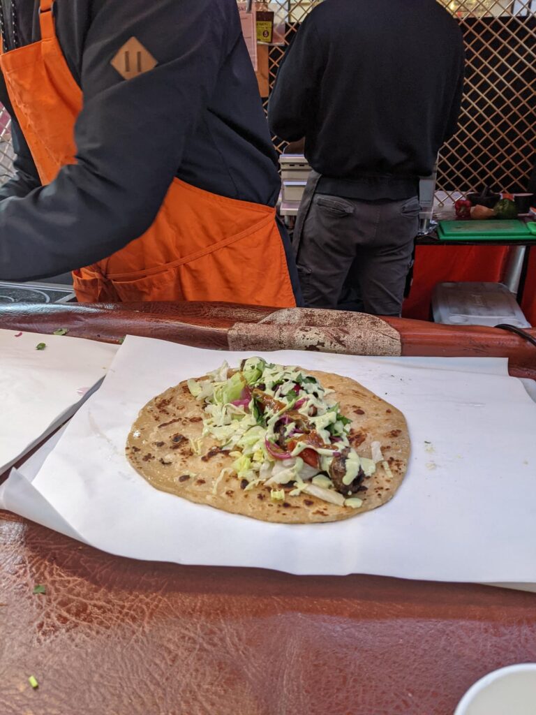Lamb seekh kathi roll from Chai Junction in Greenwich, London