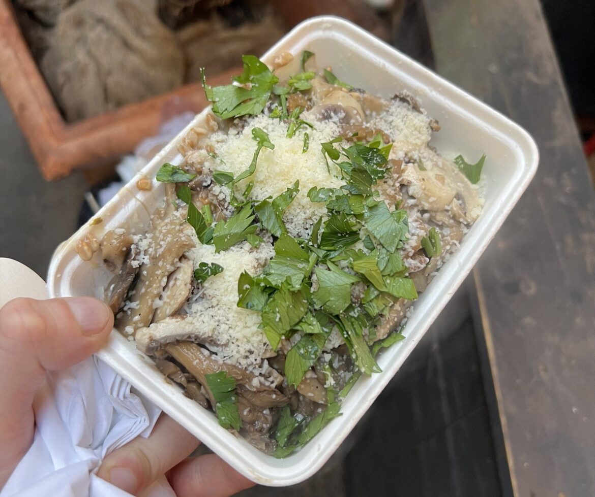 Wild Mushroom Risotto at Borough Market in London