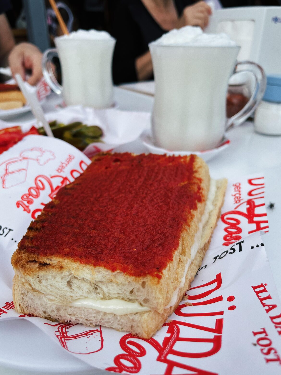 Cheese and Tomato Paste Toast in Turkey