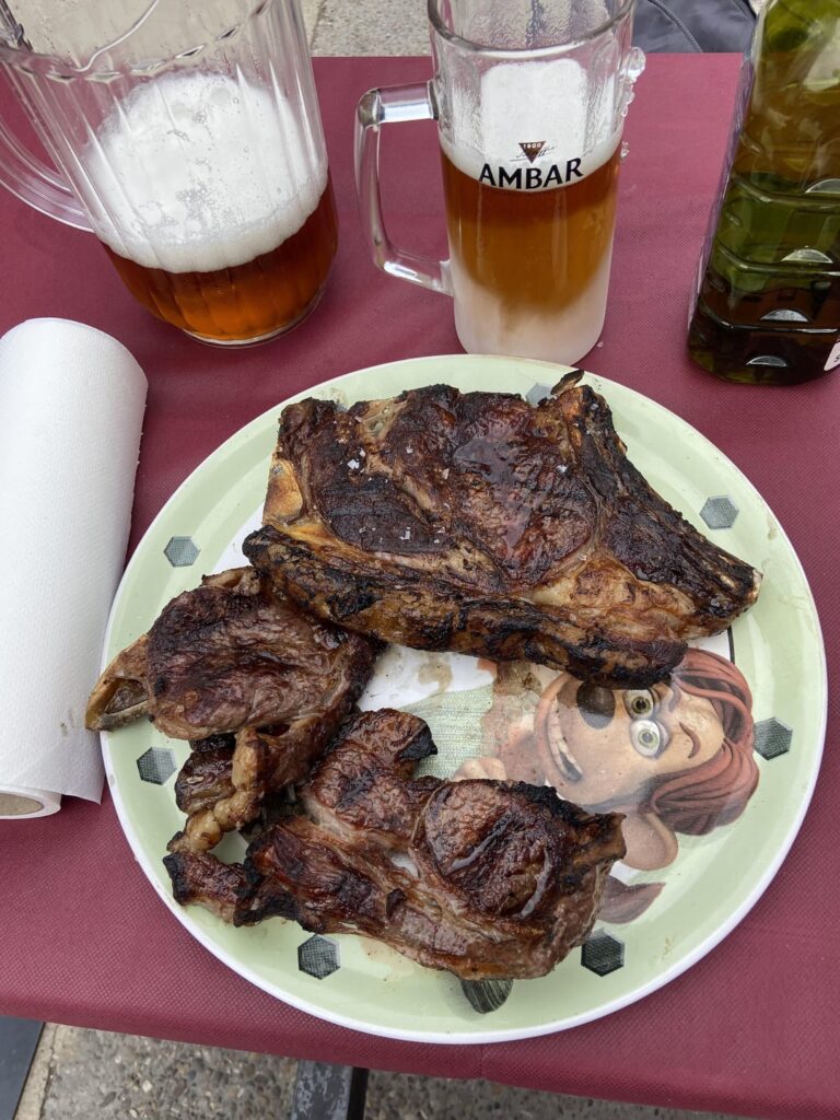 Spanish steak on the grill
