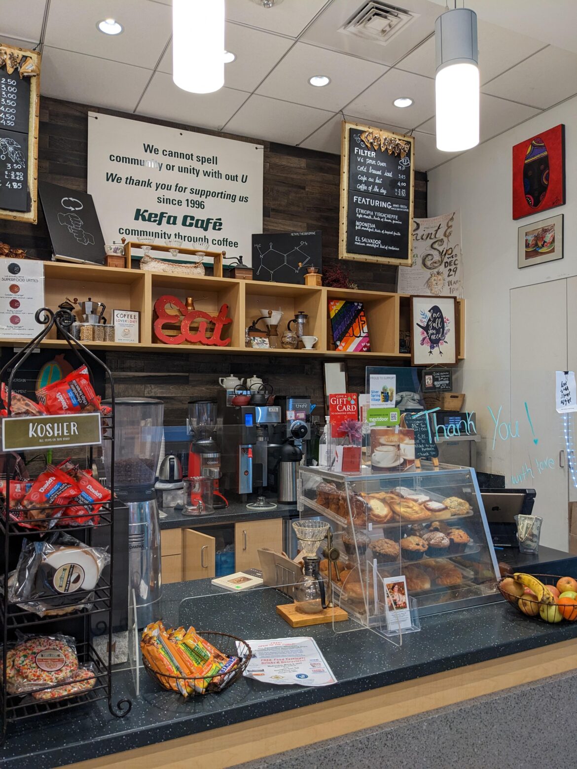 A tiny shop inside the local library/community center