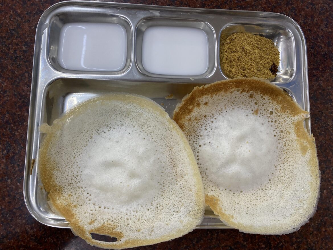 Rice and coconut milk pancake (appam) from Kuala Lumpur