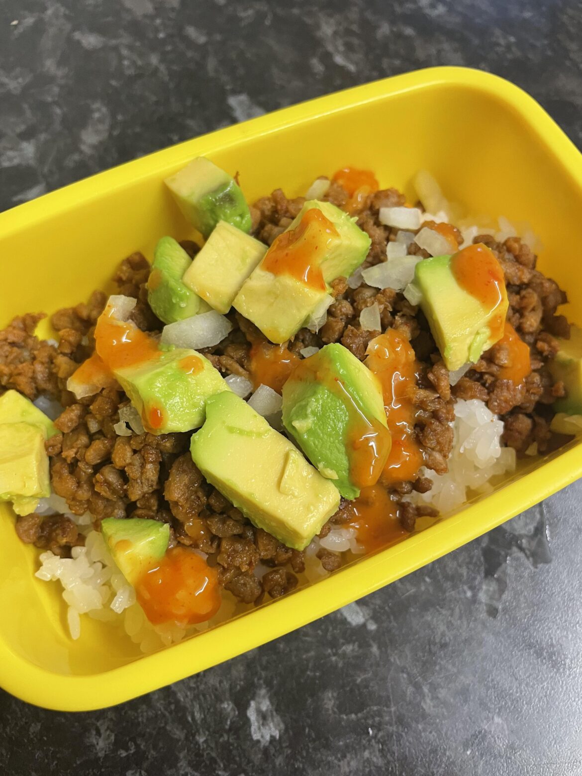 Just an easy taco rice bento box