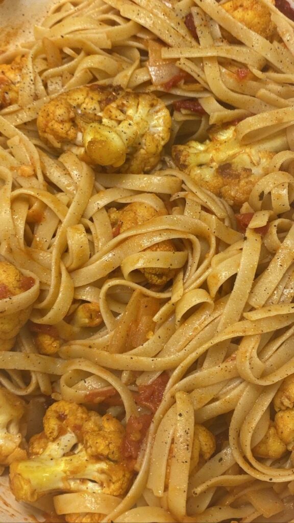 Roasted cauliflower pasta