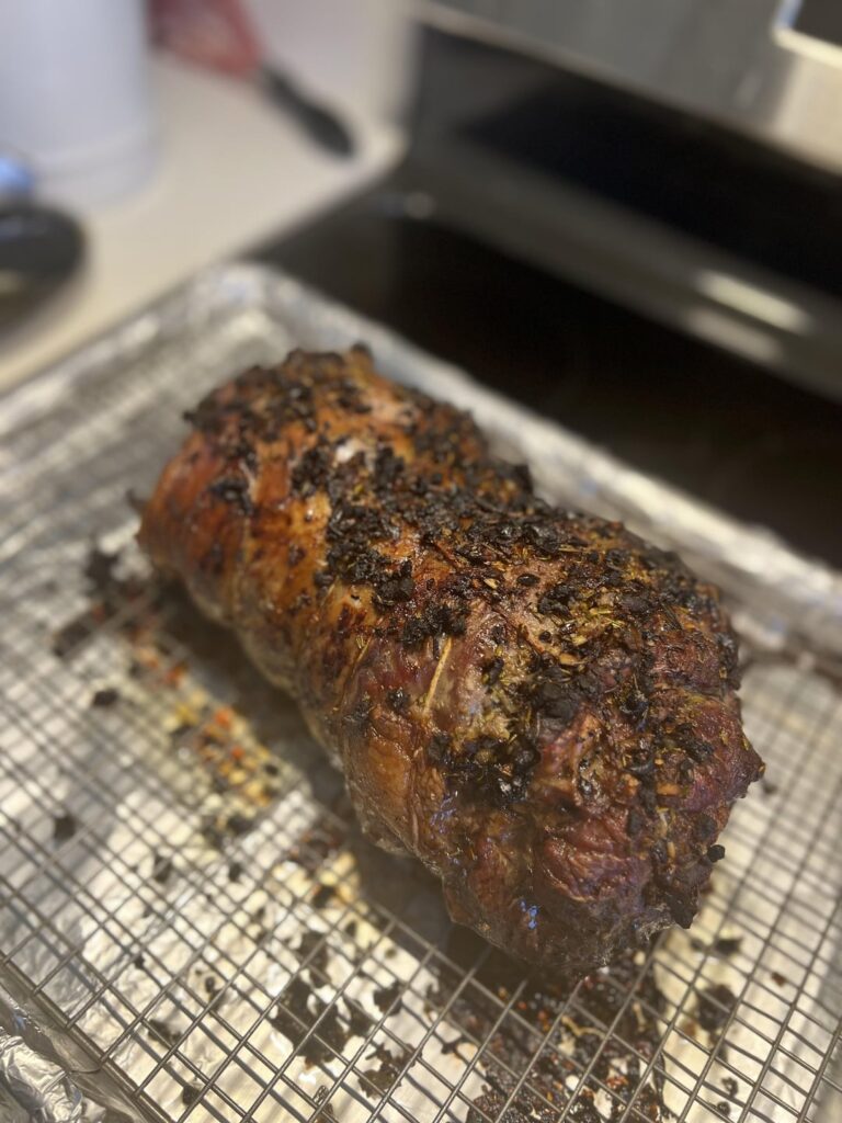 Kenji’s slow roasted leg of Lamb out of the oven! Kenji’s slow roasted leg of Lamb out of the oven!