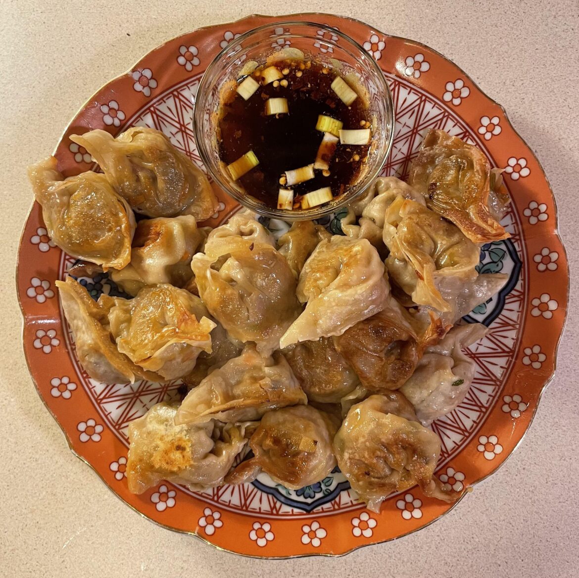 tried my hand at making homemade veggie gyoza. turned out real good and super inexpensive! i put the recipe in the comments if anyone wants to try :)