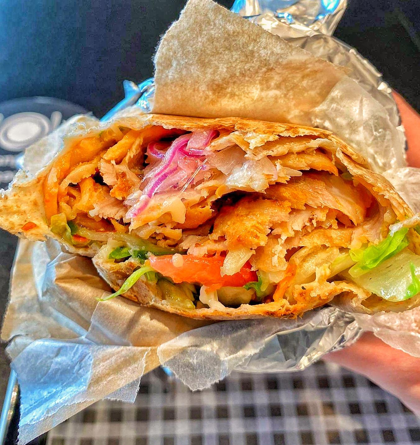Chicken kebab wrap Dining and Cooking