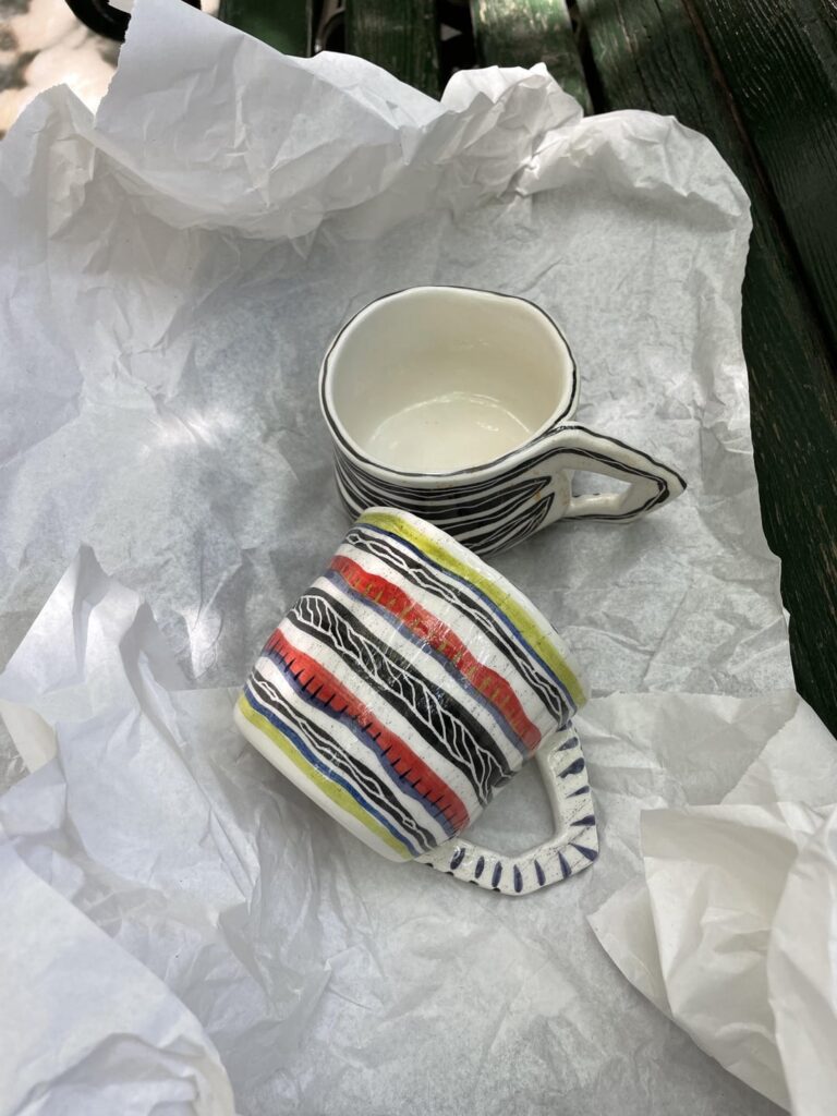 Handmade pottery coffeecups